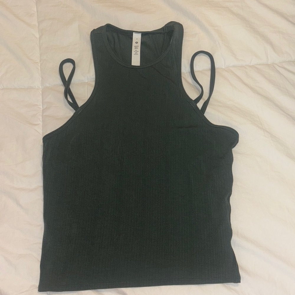 Lululemon Athletica Dark Green Ribbed Tank
